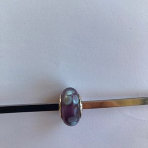 Pandora Murano purple bead with flowers
